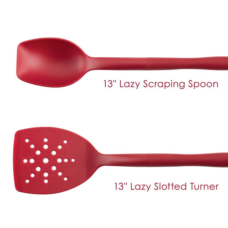 Rachael Ray Tools and Gadgets Flexi Turner and Scraping Spoon Set / Cooking Utensils - 2 Piece, Red - Image 3